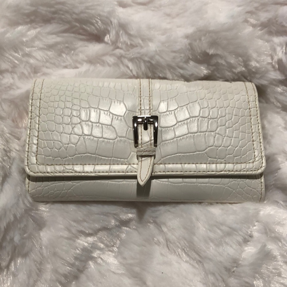 White Faux Leather Wallet